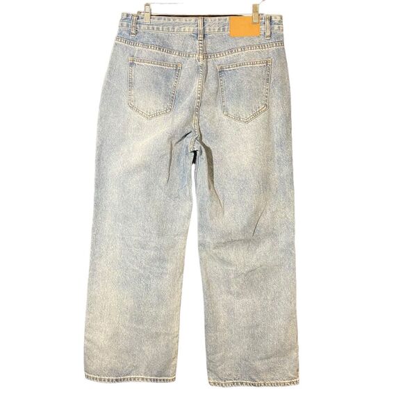 NWT Shein Wide Leg Jeans Women's Size‎ 12 Blue Denim Retro Straight Casual - Picture 2 of 11